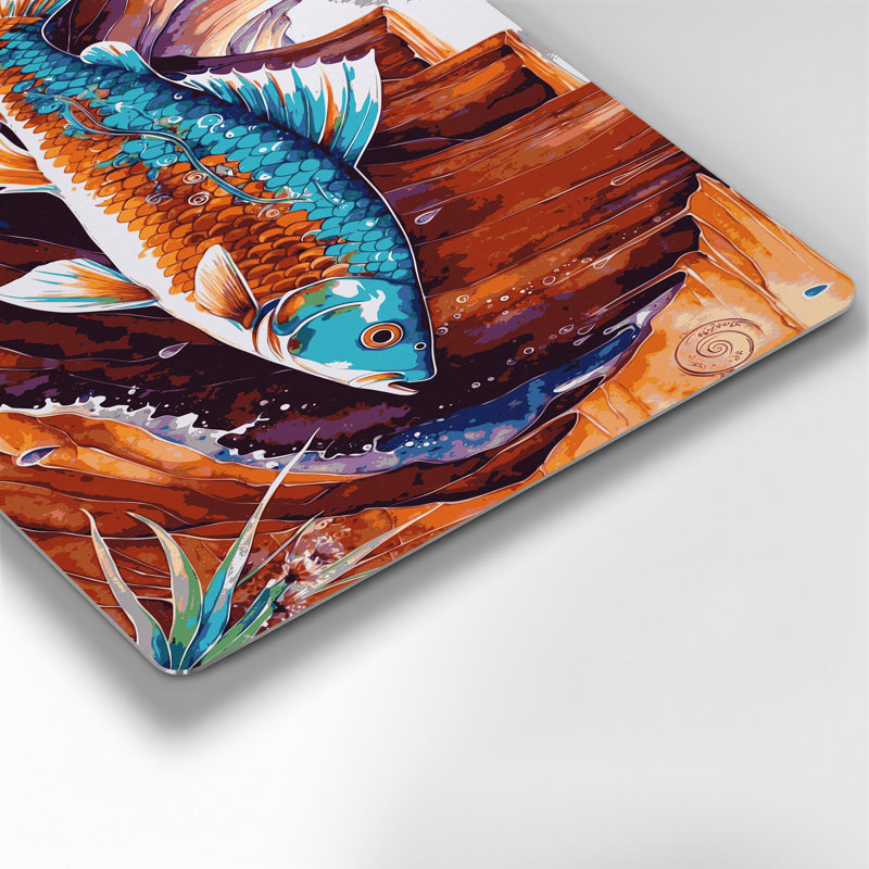 «Southwestern Animals Fish» 27, art mural en métal brun, H 20 po x l 24 po