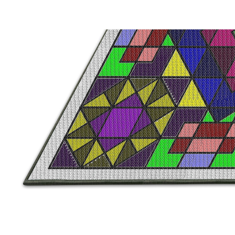 Tapis rouge / vert / mauve, Rectangle 2 pi x 4 pi