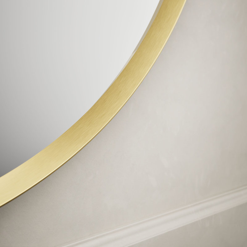 Miroir de salle de bain Essential, Doré brossé moderne, H 28 po x l 28 po x P 1,38 po