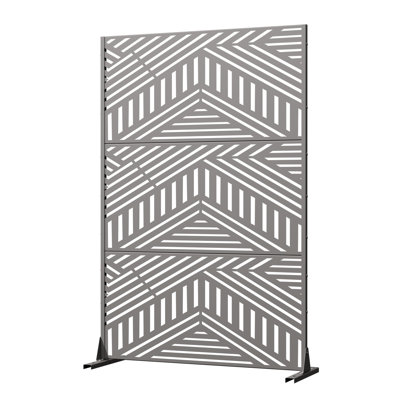 Écran d'intimité rectangulaire en métal Wren, écran de séparation décoratif à motif complexe pour patio