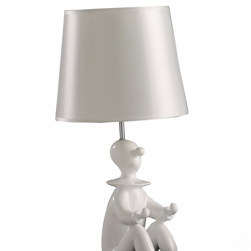 Lampe de table moderne en résine, Blanc, Blanc