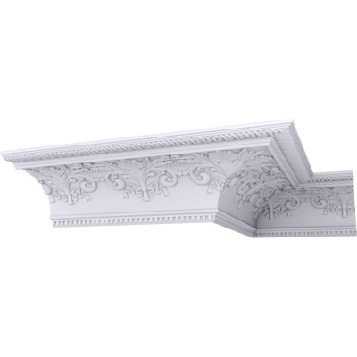 SAMPLE - Endurathane Sydney Crown Moulding, 11 3/8"H x 16"P x 19 5/8"F x 12"L, (16" Repeat), Factory Primed