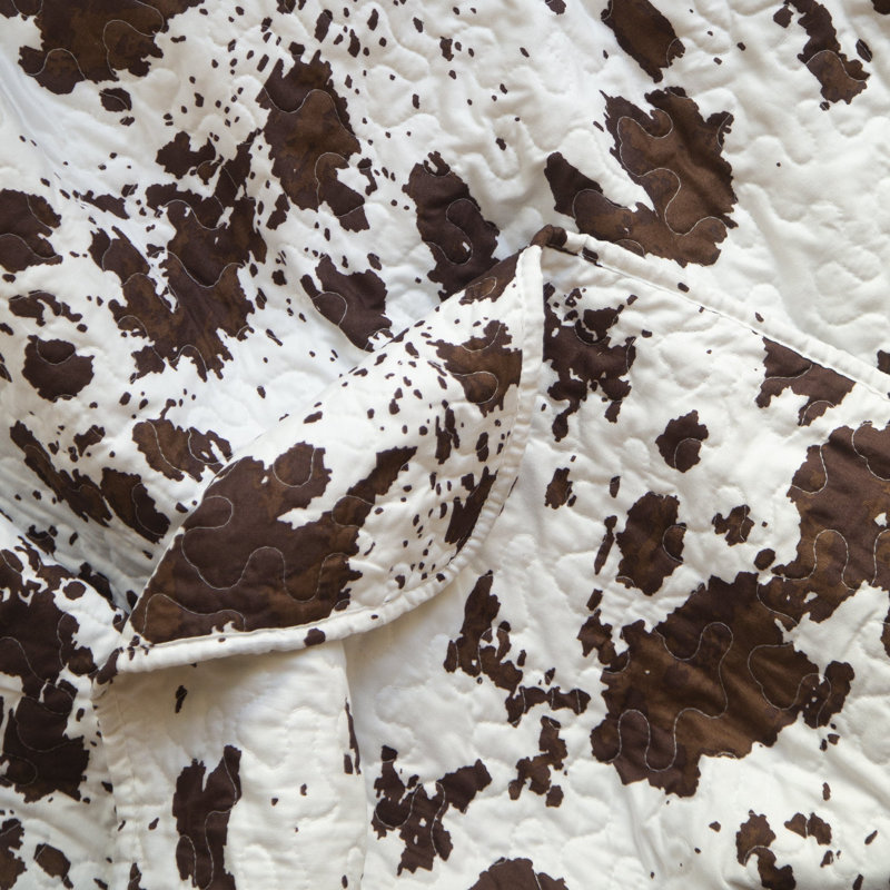 Wrangler Cowhide Queen Quilt Bedding Set, Queen Quilt + 2 Standard Shams