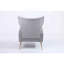 Chaise d'appoint rembourrée avec coussins capitonnés et repose-pieds gris-1542882241