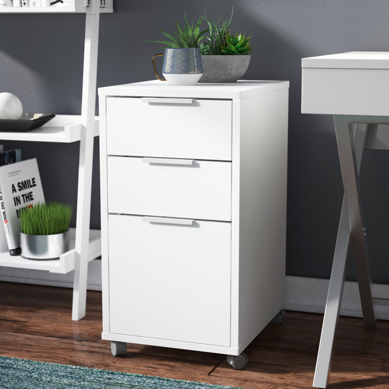 Dwendolyn 15.25'' Wide 3 -Drawer Mobile File Cabinet, White