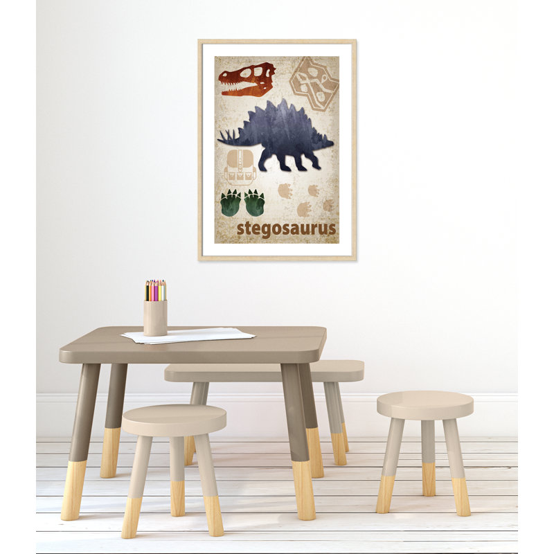 Décalcomanie murale Dinosaures-02 ', H 35,5 po x l 25,5 po x P 1,1875 po, Encadré de boîte beige