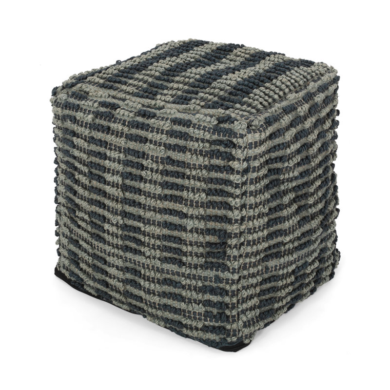 Pouf carré en tissu Walle, repose-pieds multifonction bleu sarcelle - Tabouret d'appoint polyvalent et coussin de sol