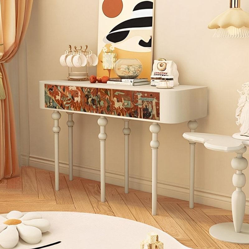 Console Retro Minimalist Elegant Art, Blanc