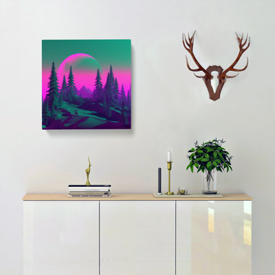 Forest Vaporwave - Wrapped Canvas