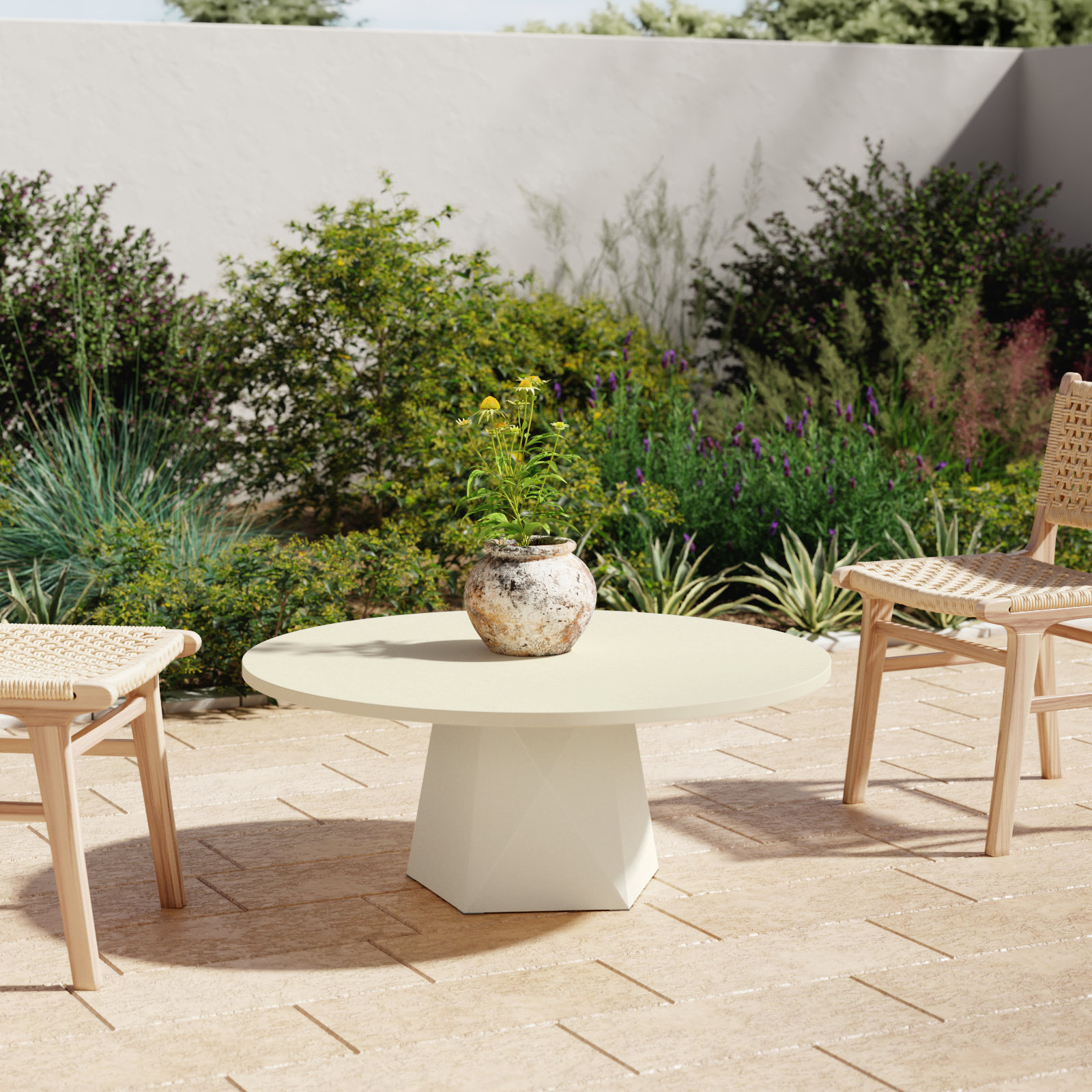 Clemmie 40 " Patio Table, White