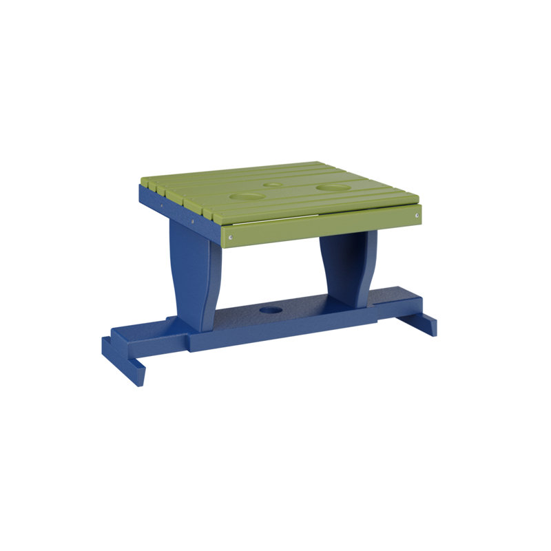 Outdoor Rectangle Side Table, Pacific Blue, Kiwi Green