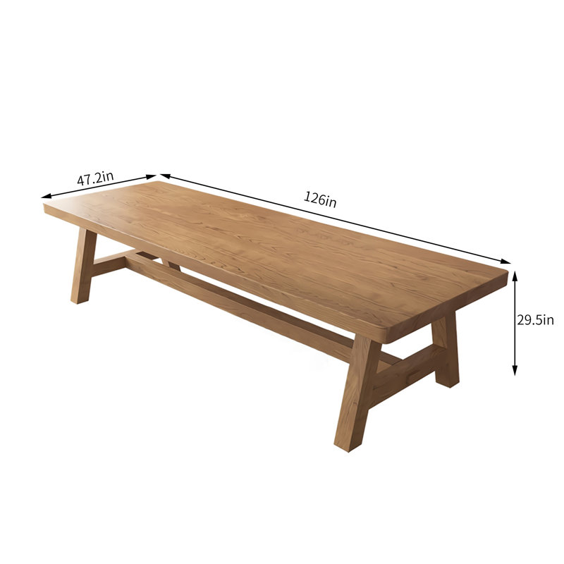 Tables de conférence simples en bois massif, H 29,5 po x L 126 po x P 47,2 po