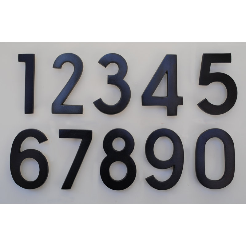 4'' H Brass House Number, 2, Black Pewter