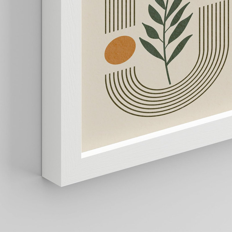 Collage Mid-Century Pastel Circle Plants Abstract Modern Art Boho For Living Room, Room, Office, encadré sur papier, 7 pièces