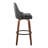Studded Marcel 30" Fixed-Height Barstool With Bent Wood Legs & Round Footrest - Set Of  2-109575496
