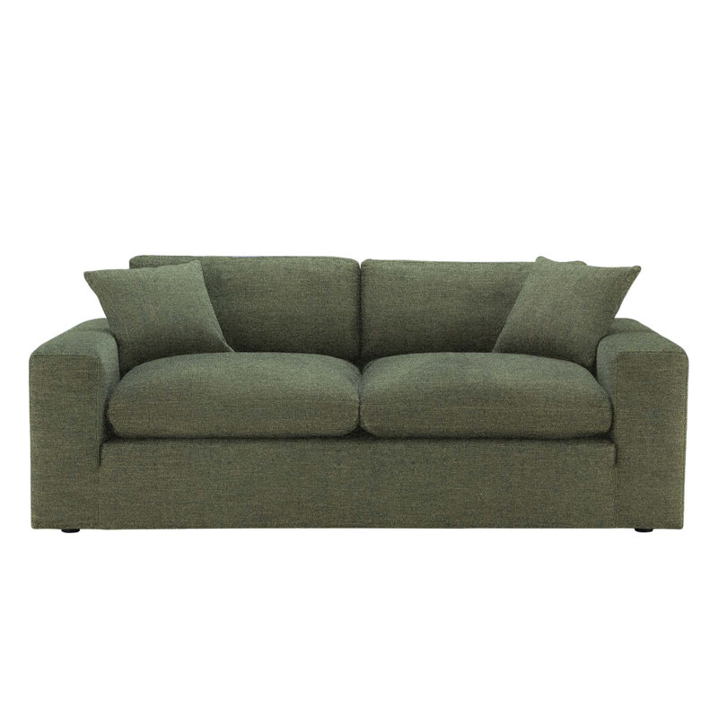 Asher Upholstered 82'' Sofa, Mellow Forest Chenille