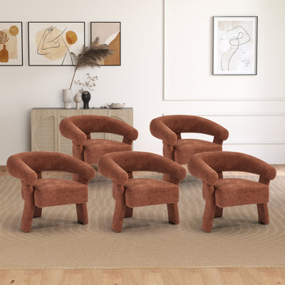 Kendall 32.5" W Modern Soft Chenille Upholstered Living Room Accent Chair With Solid Wood Frame