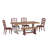 Fortville 78" Solid Wood Oak Finish Top 6-Piece Dining Set With French Ladder Back Chairs And Bench-423311629-423311632