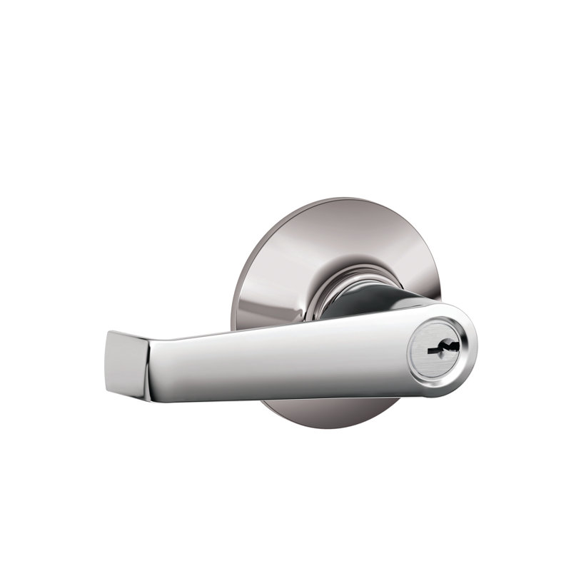Elan Lever Single Cylinder Keyed Entry Storeroom Lock, Bright Chrome