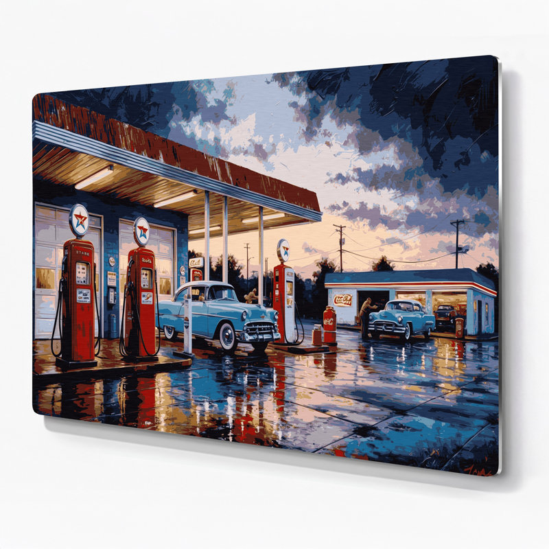 Art rétro en métal transport, H 12 po x l 18 po x P 0,05 po