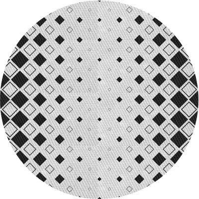 Tapis gris/zone noire à motifs