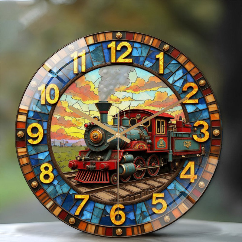 Horloge murale rétro 12 "en verre