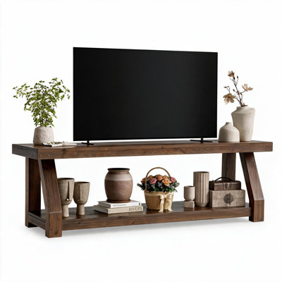 63" Solid Wood Farmhouse TV Stand