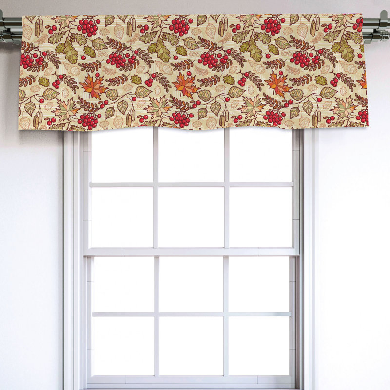 Sateen Floral Ruffled Window Valance
