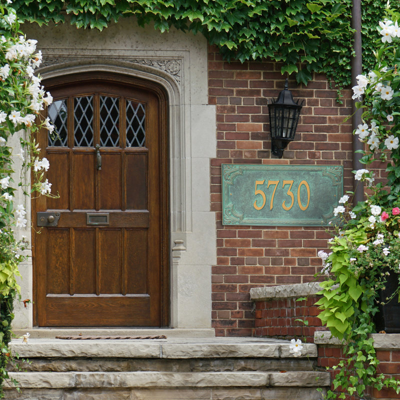 Signature Series 1-Line Wall Address Plaque, Verdigris, Bronze, Yes