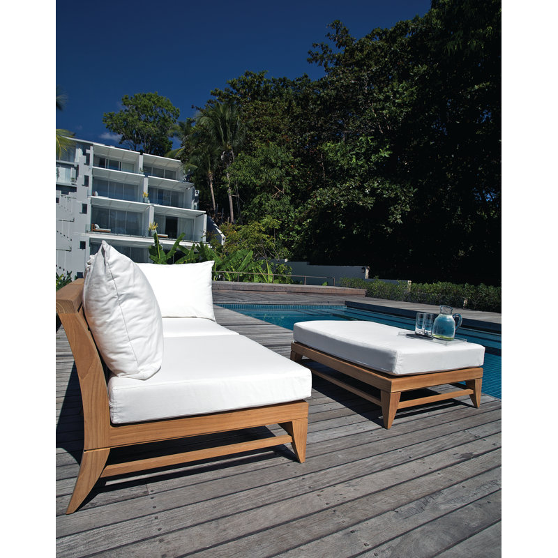 Limited 100 Teak Outdoor Ottoman with Sunbrella® Cushion