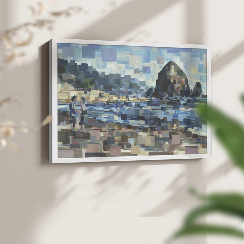 Evening in Cannon Beach - Reproduction encadrée - Restickable, H 16 po x l 20 po, Blanc