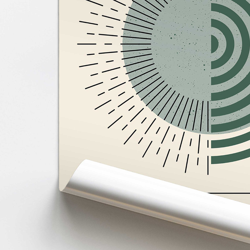 Imprimé Bauhaus Echoing Rays, Sans cadre, papier, H 10 po x l 8 po