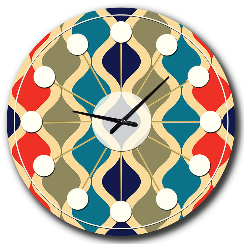 Horloge murale rétro de conception rétro VI - Mid-Century, Petit