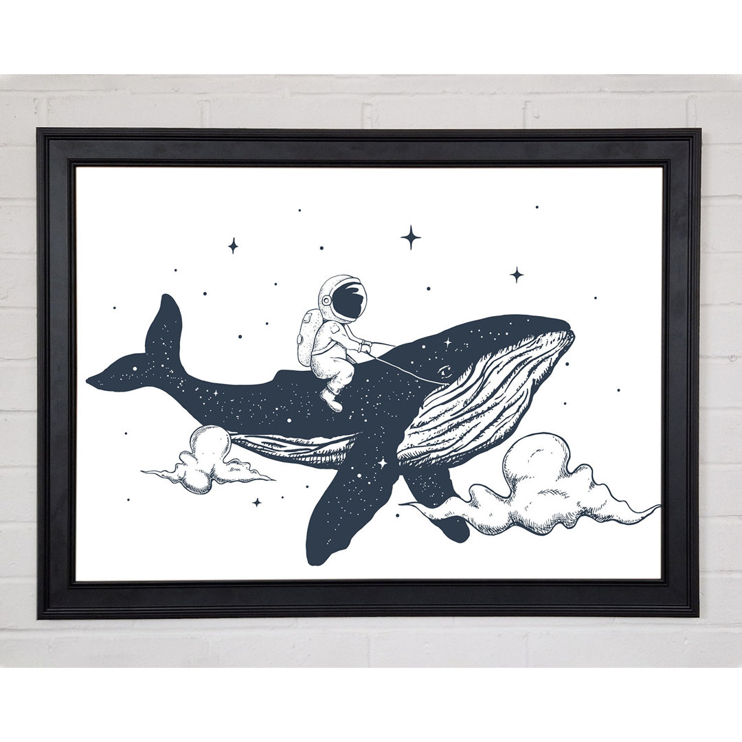 Gerahmtes Leinwandbild Astronaught On A Whale