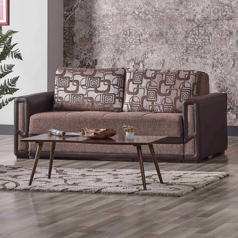 Causeuse convertible avec rangement Primenest Plusecraftmax Collection, brun