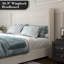 Corduroy Bed Frame with 47" Headboard, Upholstered Platfrom Bed with Vertical Stripe Wingback-114138547