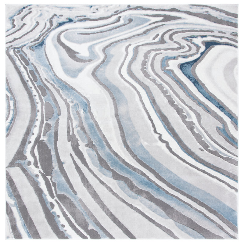 Missy Performance Abstract Rug, Square 6'7"