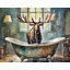 "Moose Bathaign" sur toile