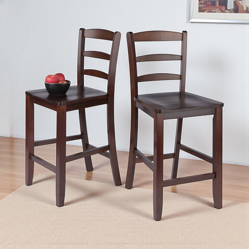 Bacourt Walnut 3-Piece Drop Leaf Solid Wood Dining Set, 33.8'' H X 39.78'' W X 33.87'' D