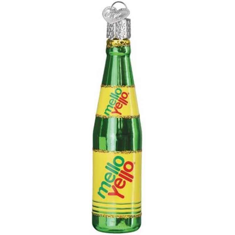 Old World Christmas Blown Glass Ornament for Christmas Tree, Mello Yello Bottle