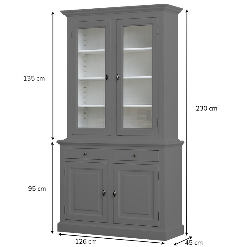 Ava-Kate Display Cabinet, Mouse Grey