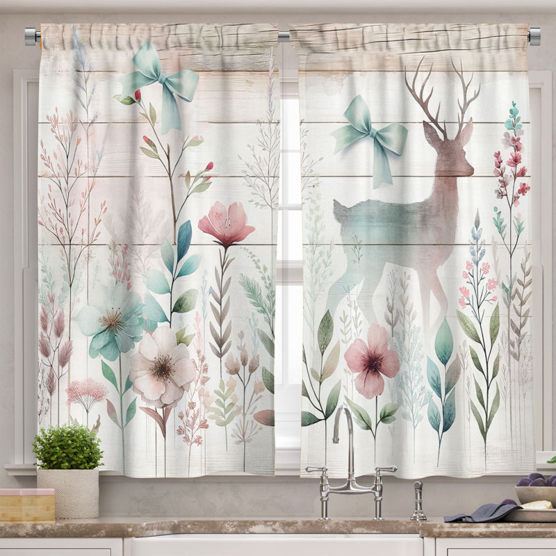 Cantonnière et rideau Ambesonne, L 55 po x L 24 po