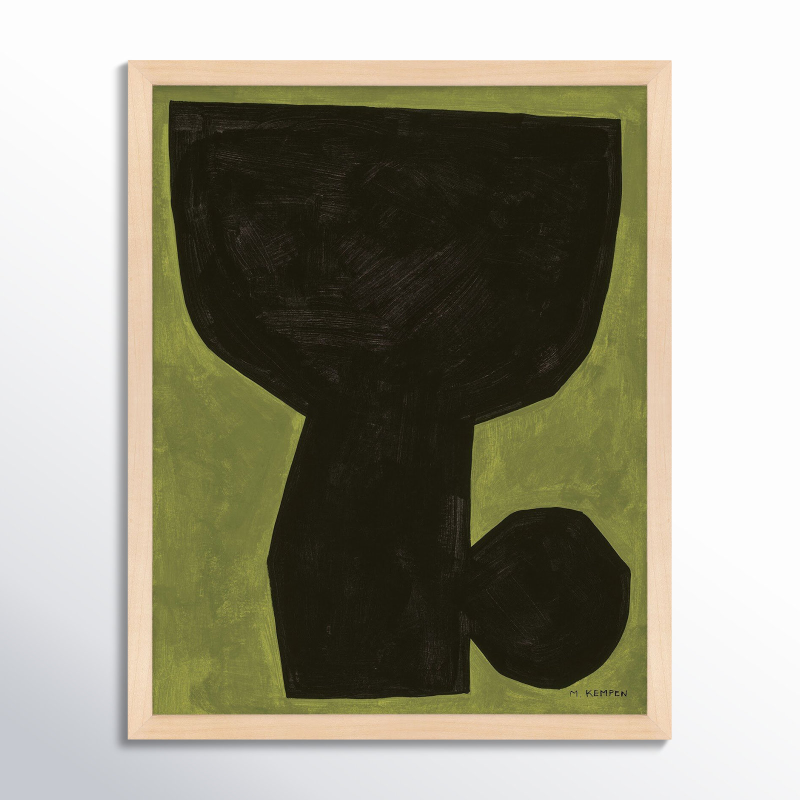 Module On Green 1 by Michael Kempen, 20" H x 16" W x 1.25" D, Yellow