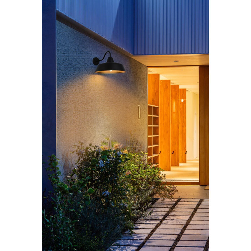 Tinsley Outdoor Wall sconce in Black, 12" H x 16" W x 20" D