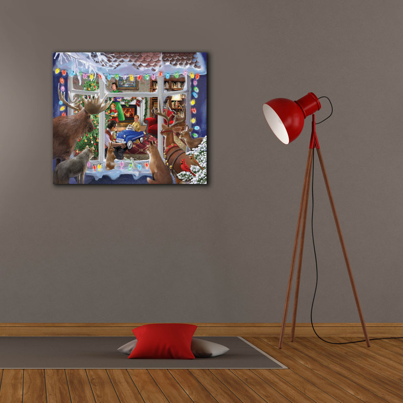 «Christmas Creatures» par Bigelow, illustrations sur toile, H 26 po x l 30 po x P 1,5 po