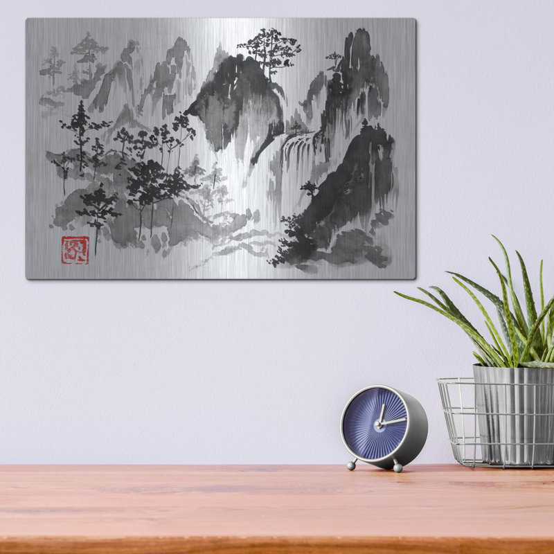 «Cascade» par Pechane, art mural en métal, H 12 po x l 16 po