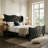 Mordern Glam Tufted Velvet Wingback Platform Bed-657966594