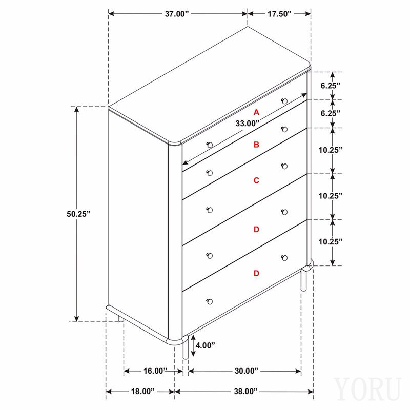 Sand Wash Rectangular 5-Drawer Chest
