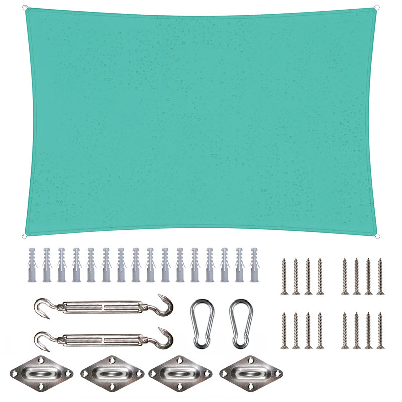 Toile d'ombrage rectangulaire 7 'x 12', Turquoise