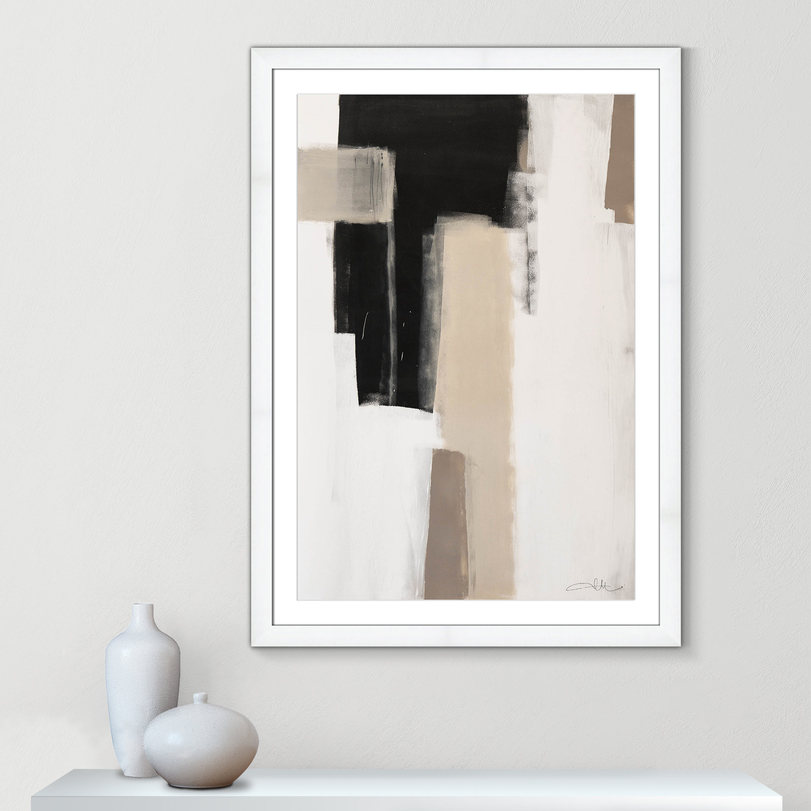 Giverny Earth Scapes I Framed On Paper by  Print, White Cube Frame Matted, 43" H x 31" W x 1.25" D  